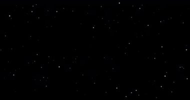 Beyaz bulanık daireler siyah arka planda uçuşuyor. Bulanık dairelerin hareket animasyonu. Odaklanamama etkisi. Yatay bileşim, 4k video kalitesi