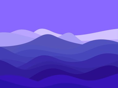 Minimalist tarzda dalgalı bir gece manzarası. Parmak izleri, posterler ve iç tasarımlar için Boho tipografi dekoru. Yüzyılın ortalarında modern dekorasyon. Vektör illüstrasyonu