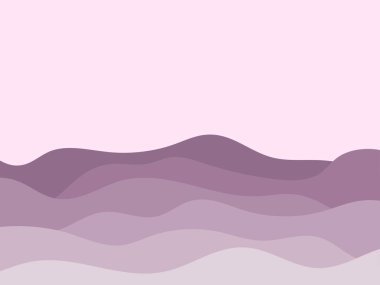 Dalgalı manzara minimalist bir tarzda. Tepeli bir manzara. Parmak izleri, posterler ve iç tasarım için boho dekoru. Orta Çağ modern dekoru. Moda tarzı. Vektör illüstrasyonu