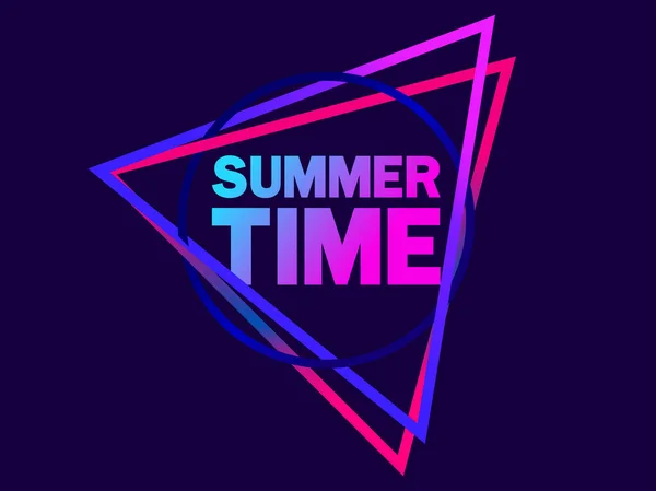 Zomer 80S Stijl Banner Met Geometrische Vormen Cirkel Driehoeken Met — Stockvector