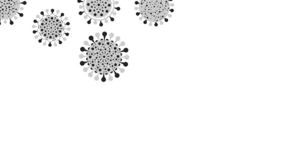 Corrente Particelle Coronavirus Nere Fondo Bianco Sindrome Respiratoria Acuta Virus — Video Stock