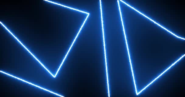 Blauwe Neon Stralen Beweging Animatie Neonbundels Zullen Kruisen Lasershow Laserstralen — Stockvideo