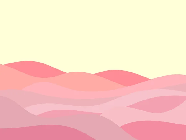 Paysage Désertique Avec Dunes Dans Style Minimaliste Design Plat Décor — Image vectorielle