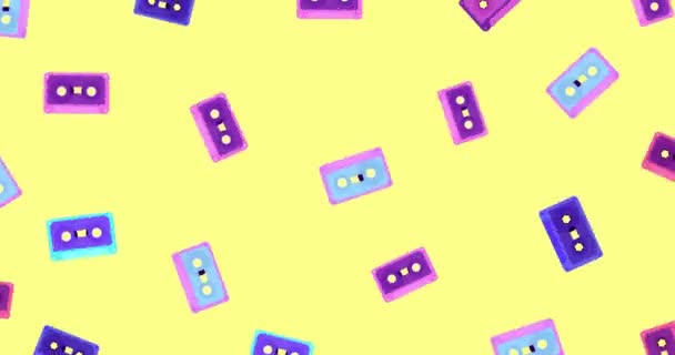 Cassette Bandes Tourne Diminue Augmente Boucle Transparente Cassettes Musicales Pour — Video