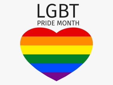 LGBT gökkuşağı bayrağı taşıyan kalpler. LGBT bayrağı. Cinsel azınlıkların, eşcinsellerin ve lezbiyenlerin, transseksüellerin festivali. Pankart ve poster için tasarım. Vektör illüstrasyonu