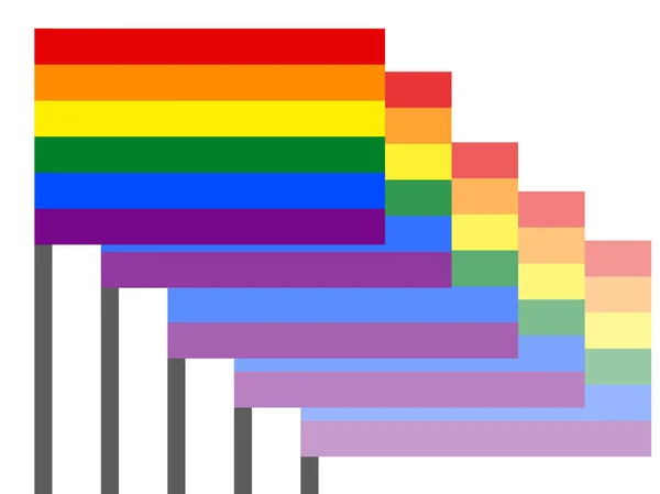 Bandeira Arco Íris Lgbt Isolada Fundo Branco Tolerância Amor Símbolo — Vetor de Stock