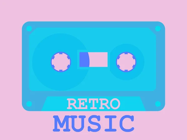 Retro Music Cassette Icon Audio Cassette 80S Style Music Cassette — Stock Vector