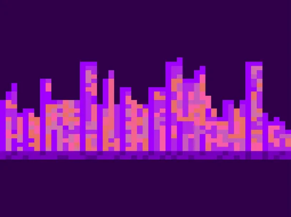 Peisajul Orașului Stilul Artei Pixelilor Retro Bit Joc Video Din — Vector de stoc