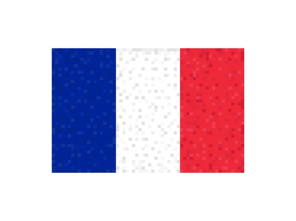 Frankrijk Vlag Pixel Kunst Bit Frankrijk Vlag Teken Ontwerp Voor — Stockvector
