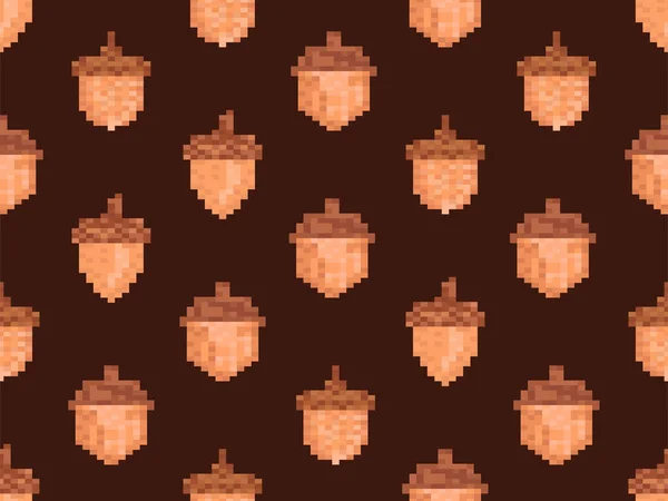 Padrão Sem Costura Bolotas Estilo Arte Pixel Bolota Ícone Bits —  Vetores de Stock