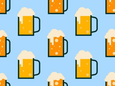 Biranın pürüzsüz şekli. Bir bardak bira. İçki partisi. Alkollü içecekler, promosyon malzemeleri ve menüler festivali için tasarım. Vektör illüstrasyonu