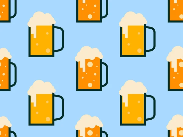 Patrón Sin Costuras Cerveza Vaso Cerveza Fiesta Copas Diseño Para — Vector de stock