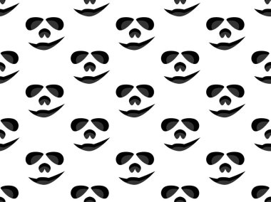 Ürkütücü, pürüzsüz bir yüz. Korkunç gözleri olan ürkütücü cadılar bayramı yüzü. Hayalet maskesi. Afişler, afişler, ambalaj kağıtları ve promosyon ürünleri için şenlikli arka plan tasarımı. Vektör illüstrasyonu