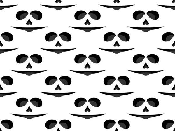 Halloween Scary Face Seamless Pattern Ghost Face Evil Scary Eyes — Stock Vector