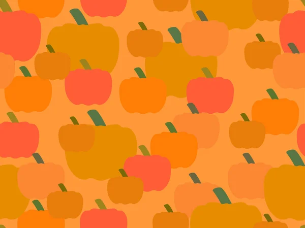 Kürbisse Nahtlose Muster Herbst Hintergrund Mit Kürbissen Design Für Halloween — Stockvektor