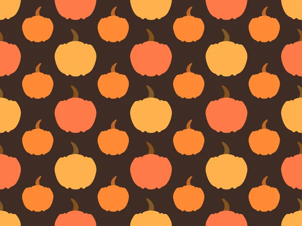 Dýně Bezešvé Vzor Podzimní Pozadí Dýněmi Design Halloween Díkůvzdání Pozadí — Stockový vektor