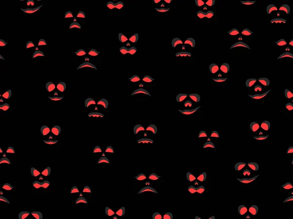 Patrón Sin Costuras Halloween Con Cara Miedo Ojos Rojos Malvados — Archivo Imágenes Vectoriales