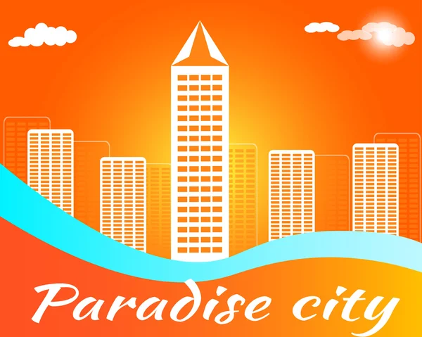Sun city. Paradise City — Stock Vector