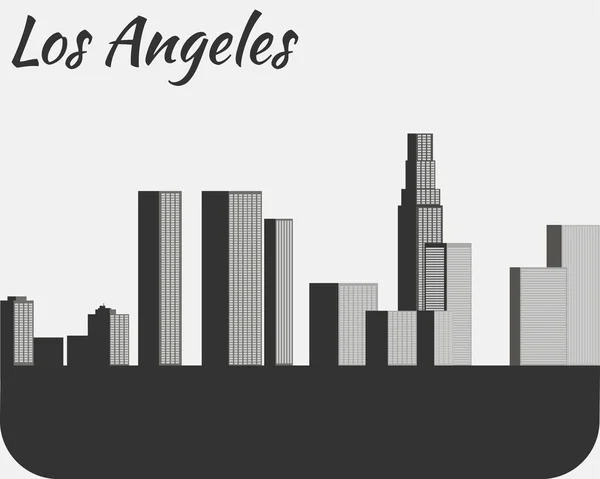 Лос-Анджелес місто силует. Вид на місто. Краєвид. Чорно-білий структури — стоковий вектор
