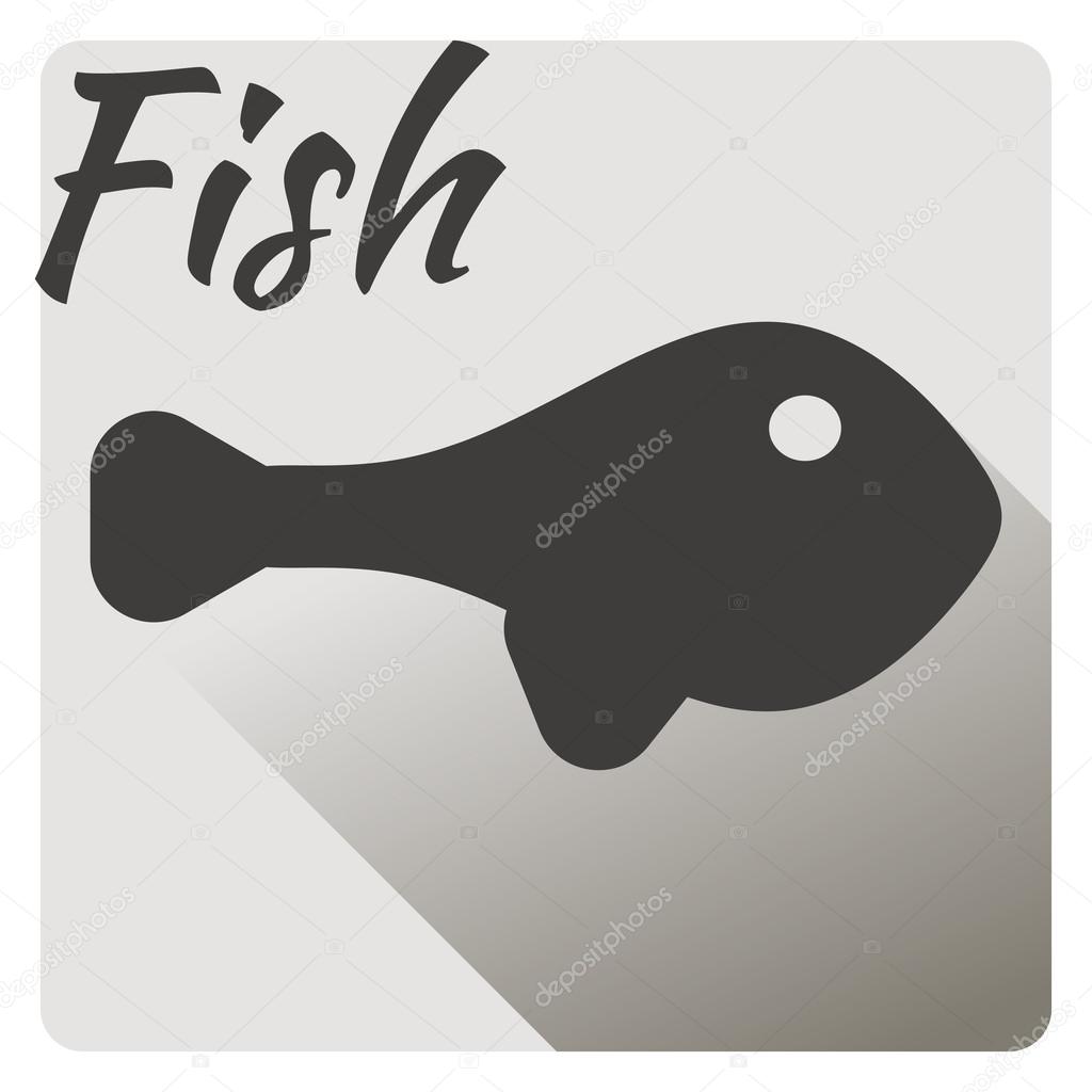 Fish. Icon. Flat. Flat with shadow icon.