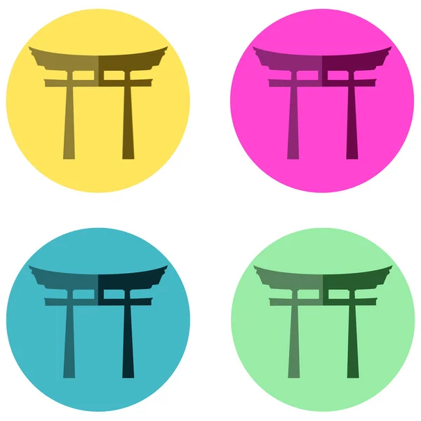 Japans Tor. torii Tor. flach. Schienbein — Stockvektor