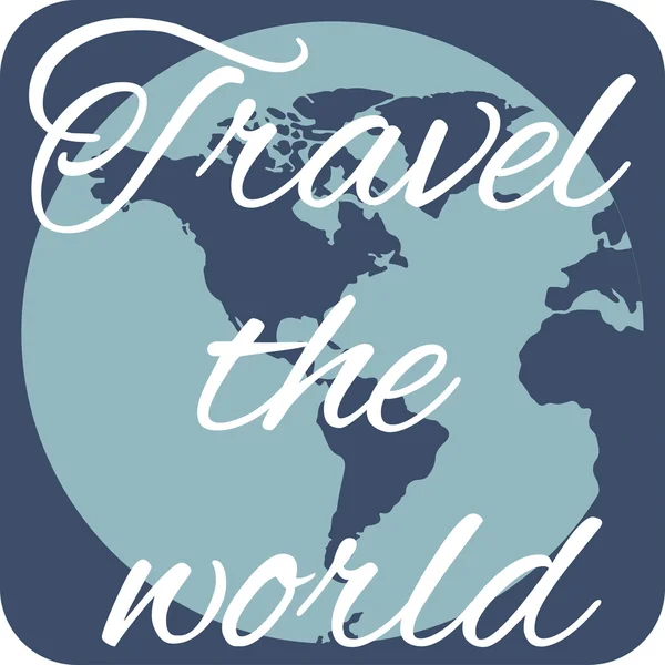 Travel the world writing on the background of the planet — 图库矢量图片