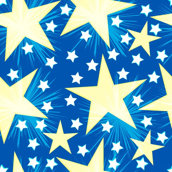 Seamless festive wrapper. Seamless pattern with stars. Stars on a blue background. — 图库矢量图片