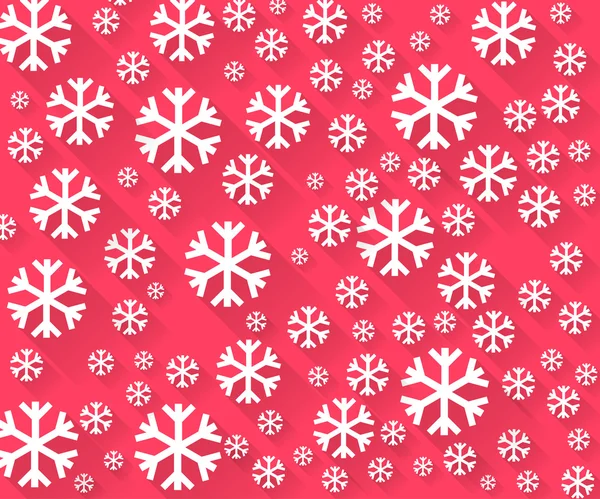 Snowflakes on a pink background. Winter background. Vector illustration in a flat style with long shadows. — Διανυσματικό Αρχείο