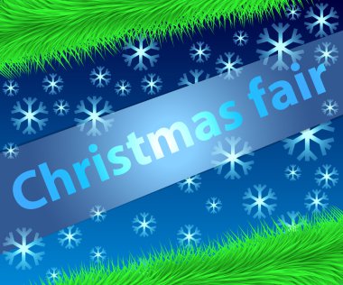 Köknar dalları ve kar taneleri ile Noel arka plan. 