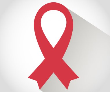Kırmızı kurdele düz tarzı. Dünya AIDS günü.