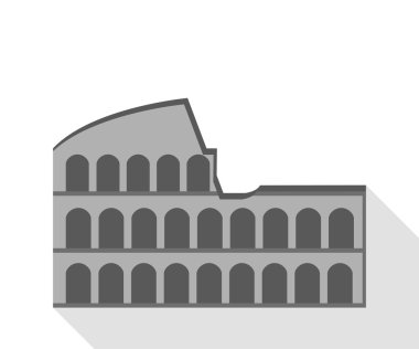 Roma'daki Colosseum. Düz bir stil çizimde
