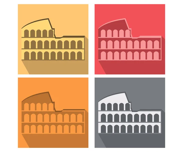 Coliseo en Roma. Ilustración en un estilo plano — Vector de stock