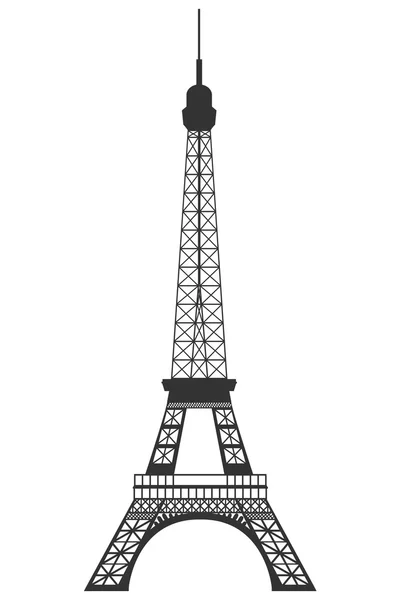 Torre Eiffel. Objeto aislado sobre fondo blanco . — Vector de stock