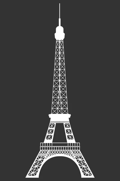 Eiffel Tower. Isolated object on a black background. — Stock Vector