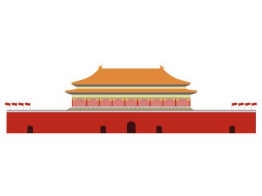 Forbidden City. Gate of Heavenly Peace. Tiananmen Square. Beijin clipart