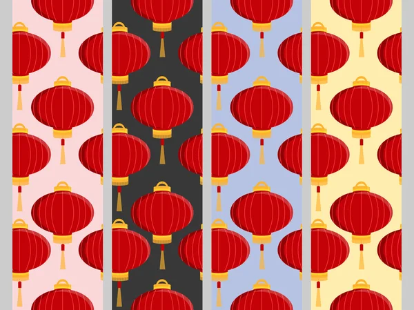 Chinese lantern seamless pattern. Set. — Stock Vector