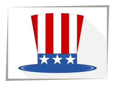 Amca Sam Hat. Düz. Vektör çizim