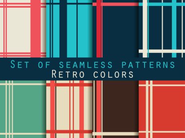 Dikişsiz desen seti. Geometrik seamless modeli. Retro colo