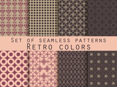 Dikişsiz desen seti. Geometrik seamless modeli. Retro renkleri.