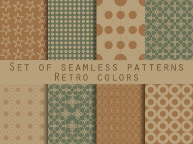 Dikişsiz desen seti. Geometrik seamless modeli. Retro renkleri.
