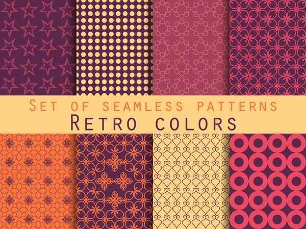 Dikişsiz desen seti. Geometrik seamless modeli. Retro renkleri.