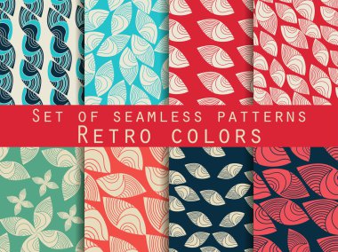 Hint tarzı sorunsuz desenleri kümesi. Geleneksel renkler