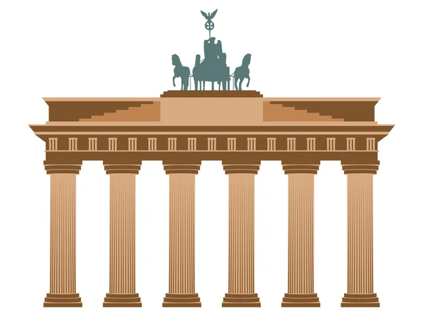 Puerta de Brandenburgo en Berlín. Aislado sobre fondo blanco . — Vector de stock