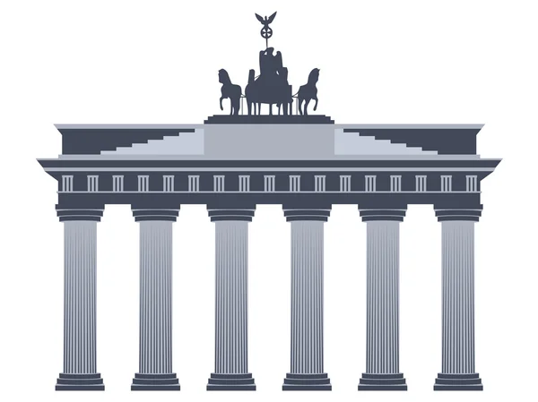 Brandenburgi kapu Berlinben. Elszigetelt fehér background. — Stock Vector