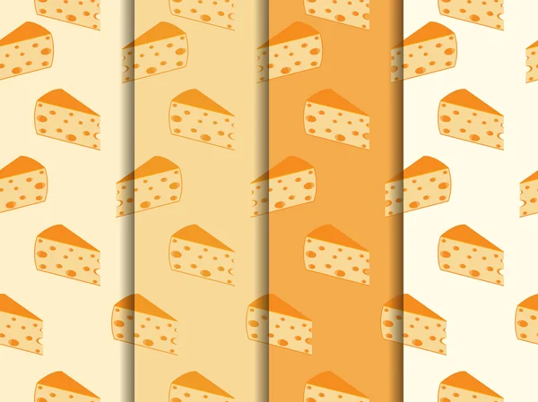치즈와 함께 완벽 한 패턴입니다. 구멍이 치즈. 설정. — 스톡 벡터