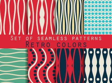 Set of seamless patterns. Classic colors. The pattern for wallpaper, tiles, fabrics, backgrounds.
