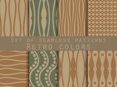 Set of seamless patterns. Classic colors. The pattern for wallpaper, tiles, fabrics, backgrounds.