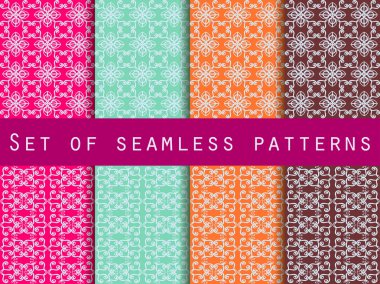 Set of seamless patterns. Geometric patterns. The pattern for wallpaper, tiles, fabrics and designs. Vector illustration.