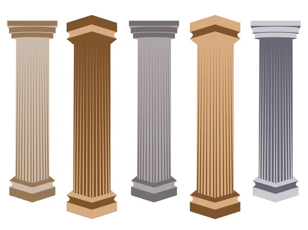 Columna. Doric, estilo romano. Conjunto de columnas. Ilustración vectorial . — Vector de stock