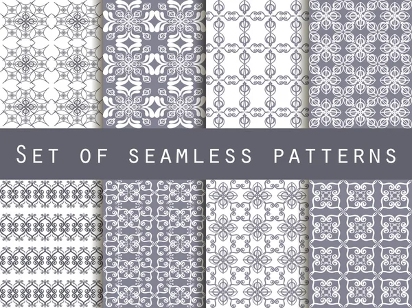 Set of seamless patterns. Geometric patterns. The pattern for wa — Stockvector